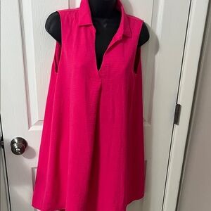 Vibrant Sleeveless Pink Dress